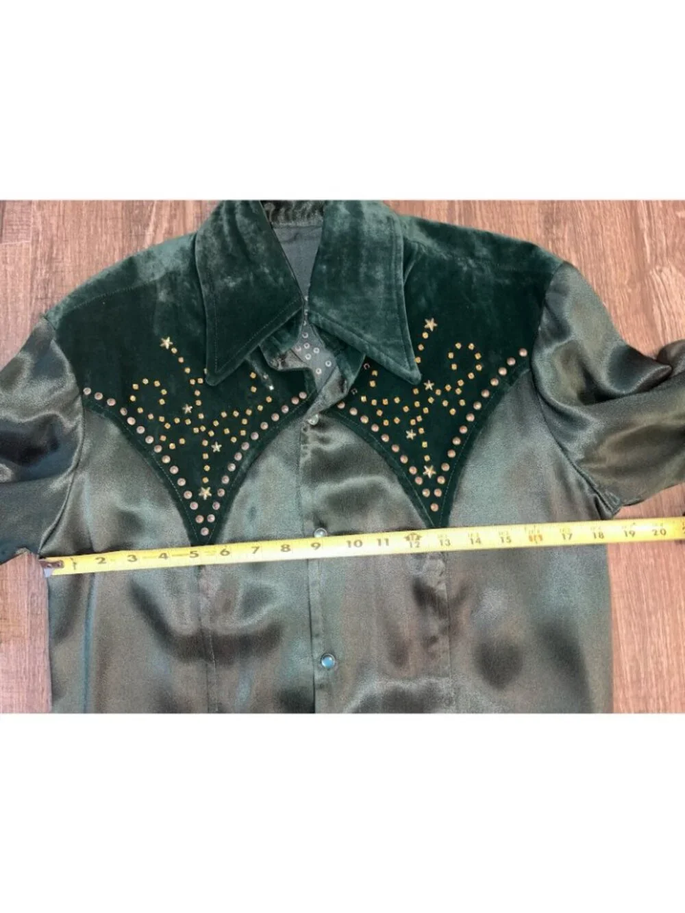 1970s Custom Western Pant Suit Satin Velvet Professional Singer Music Stage S